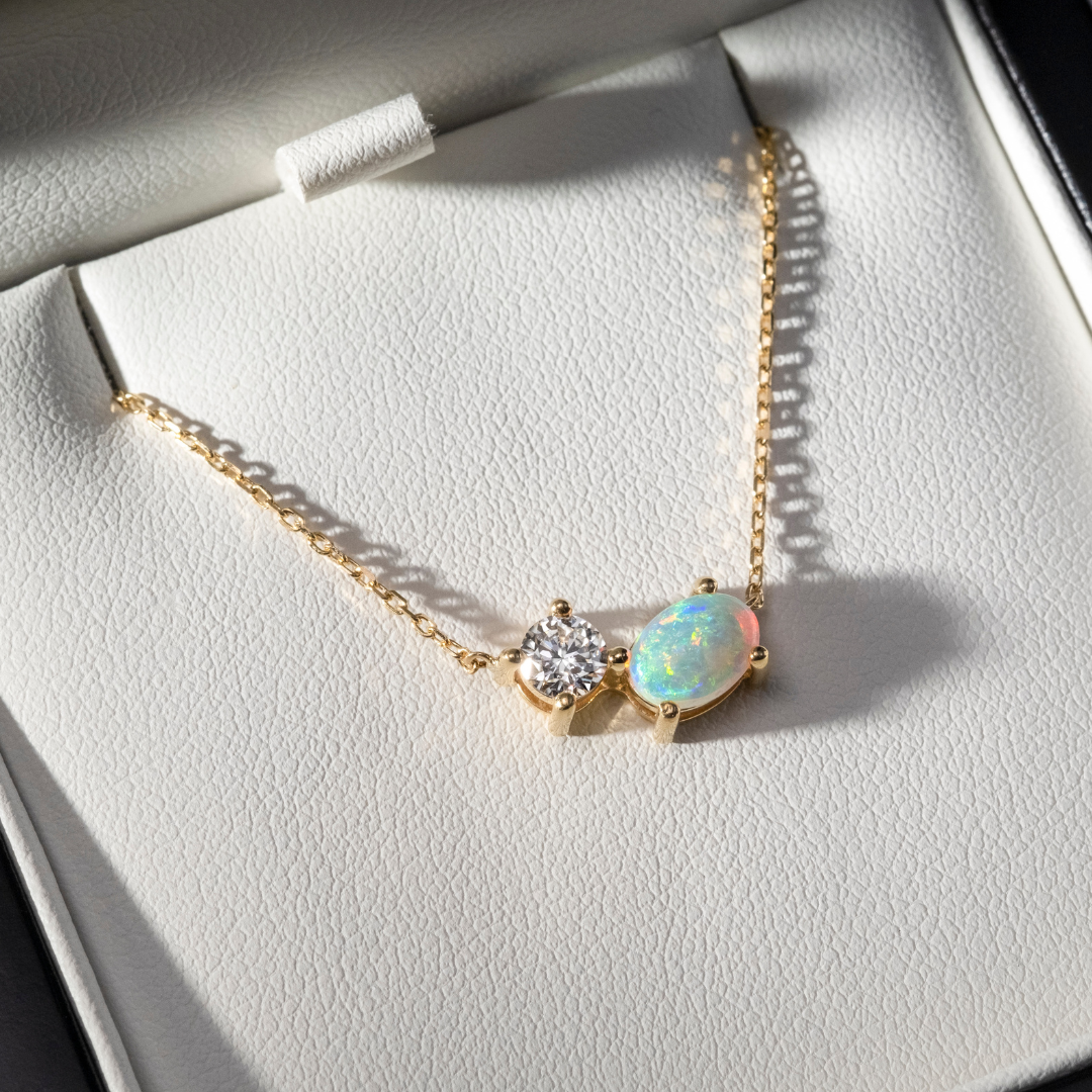 Opal Diamond Necklace Affinity Diamonds