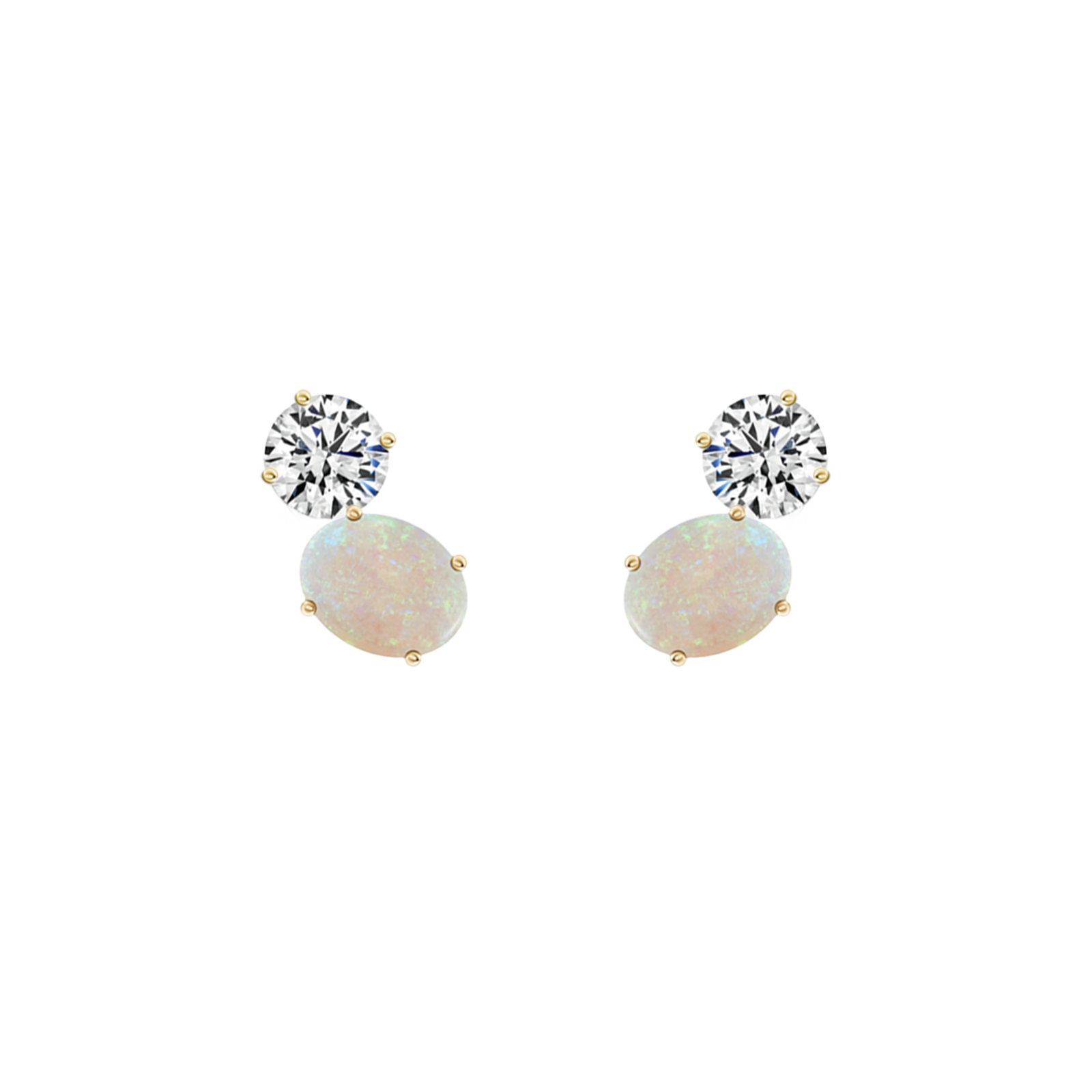Opal Diamond Earrings