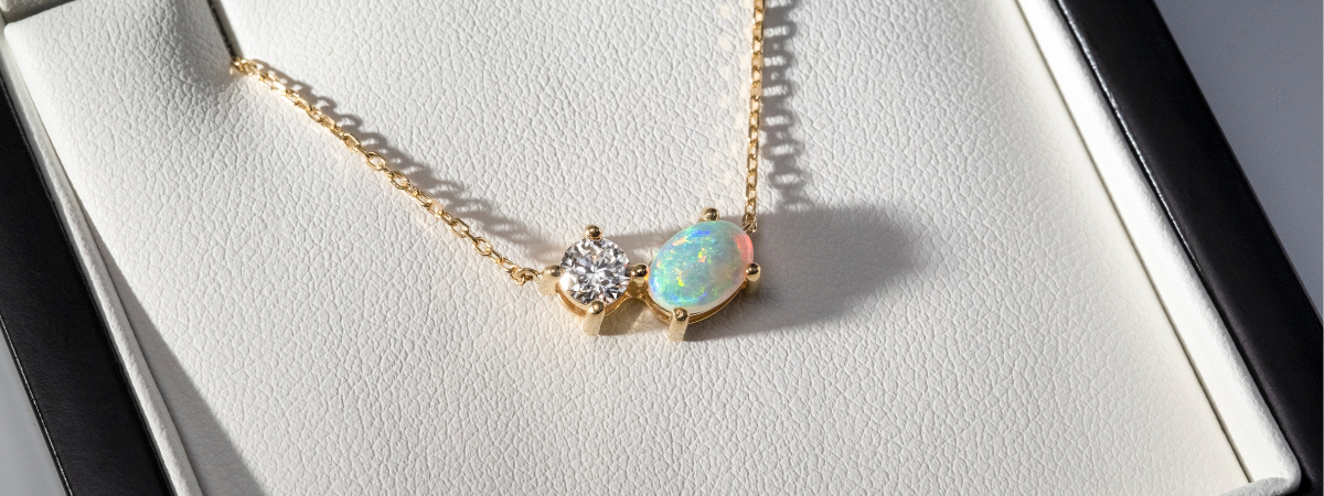 Opal and Diamond Necklace | Affinity Diamonds