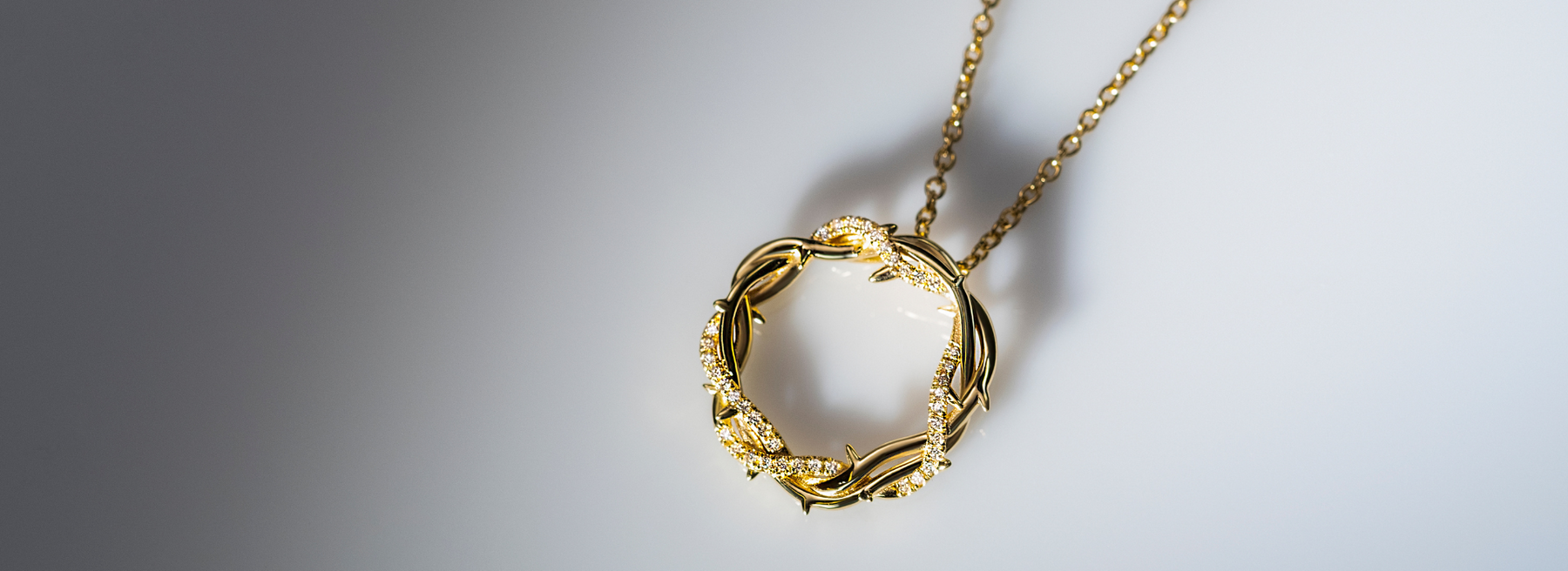 AD Diamond Crown of Thorns Necklace