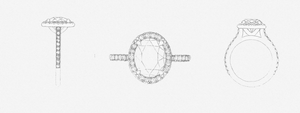 Diamond Halo Sketch - Affinity Diamonds