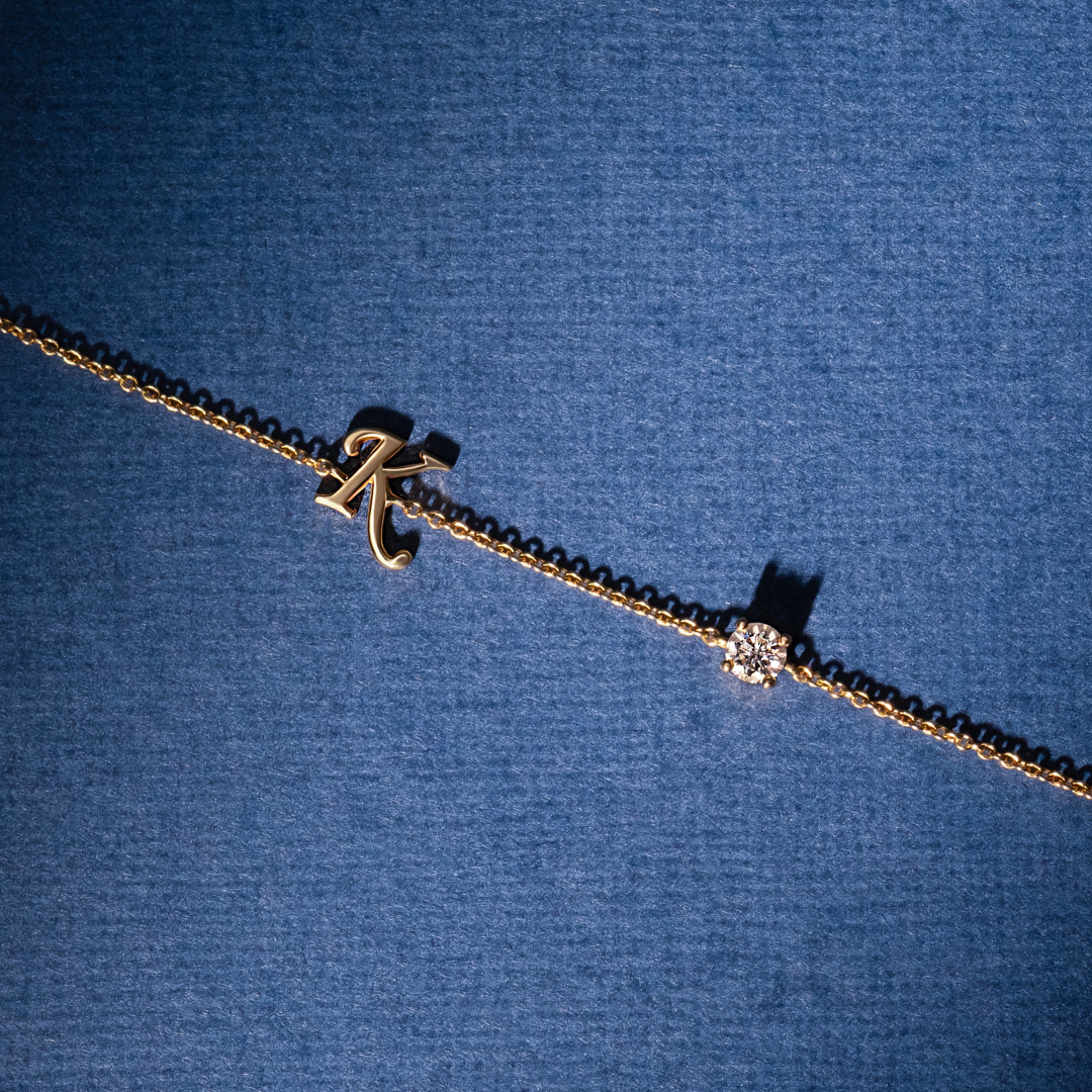 Letter K Initial Bracelet with a Diamond | Affinity Diamonds