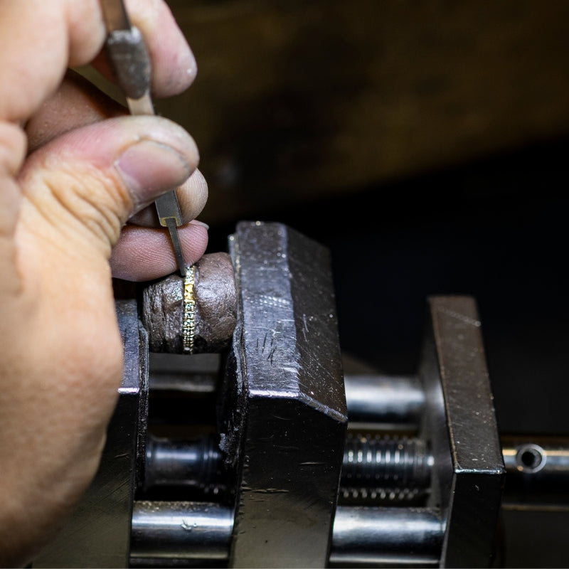 Handmade 18K Yellow Gold Diamond Engagement Rings in Affinity Diamonds Sydney Workshop