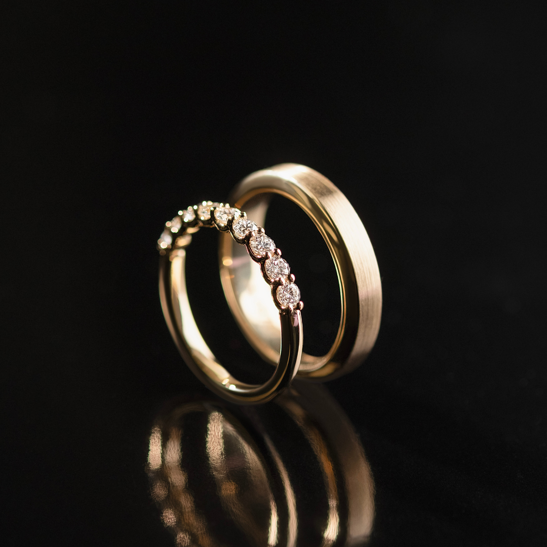 diamond wedding bands for men and women yellow gold - Affinity Diamonds