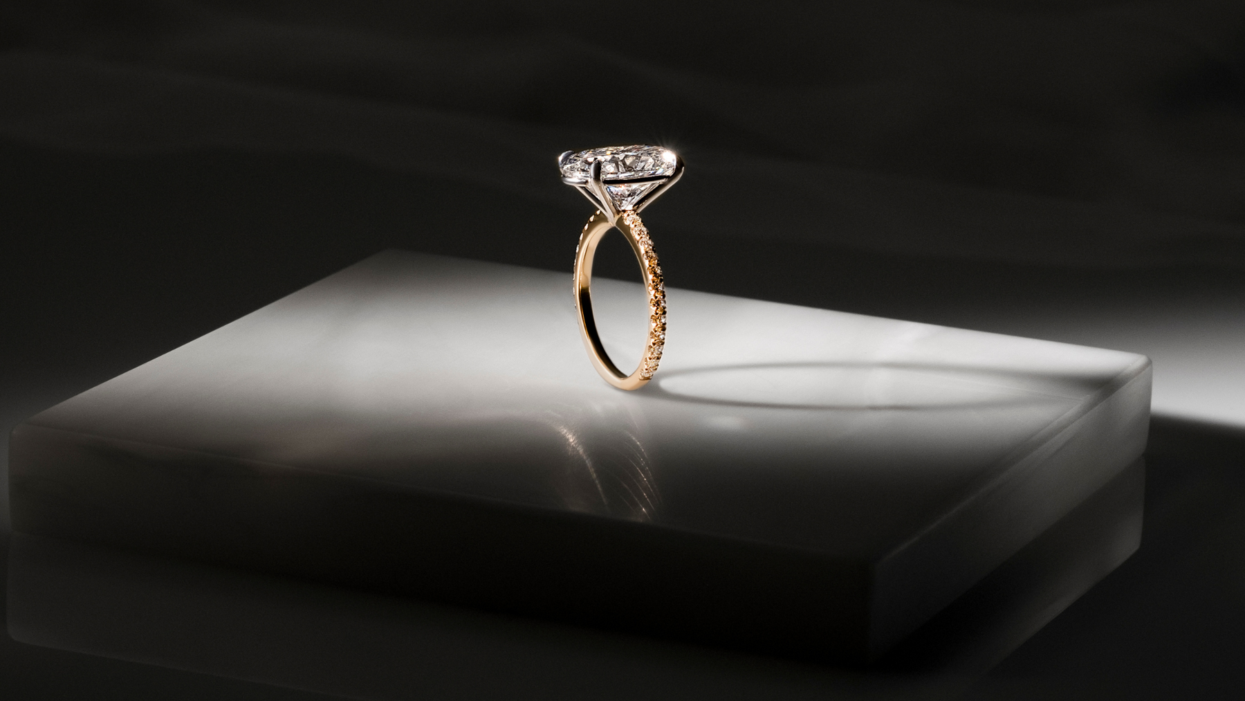 Affinity Diamonds Yellow & White Gold Engagement Ring with a diamond band 