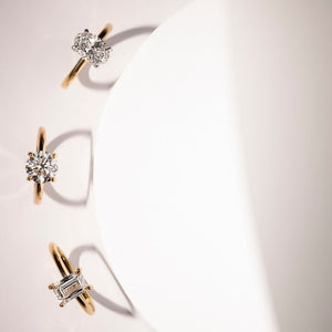 18K Yellow Gold Solitaire Diamonds Cut, Pear diamonds cuts and emerald diamonds cut engagement ring - Affinity diamonds